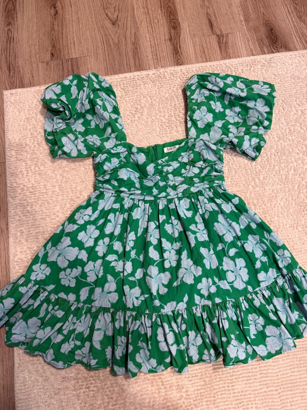 Amur green and blue spring short dress. Size 12